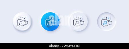 Icona della linea di posta vocale. Segnale messaggio audio. Icone di linea. Vettore Illustrazione Vettoriale