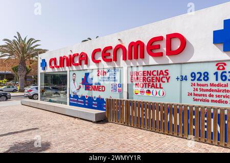 La clinica Cenmed Doctor Arzt centro medico a Caleta de Fuste sull'isola Canaria di Fuerteventura, Spagna Foto Stock