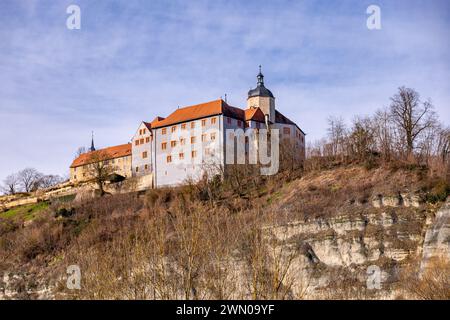 Escursione primaverile attraverso la splendida valle del Saale vicino a Dornburg-Camburg - Turingia - Germania Foto Stock