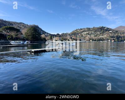 Idrovolanti ospitati nello splendido lago di Como, Colorado, Lombardia, Italia Foto Stock