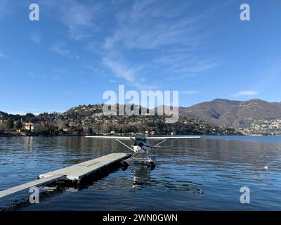 Idrovolanti ospitati nello splendido lago di Como, Colorado, Lombardia, Italia Foto Stock