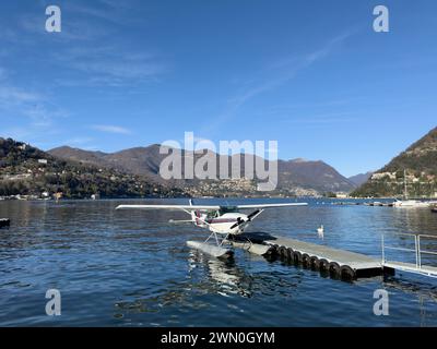 Idrovolanti ospitati nello splendido lago di Como, Colorado, Lombardia, Italia Foto Stock