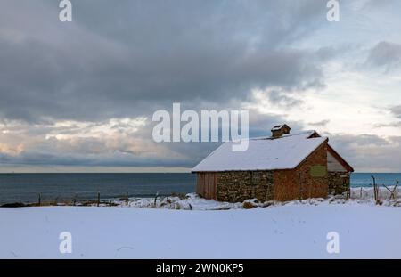 Penna per pecore a Flø in Norvegia Foto Stock