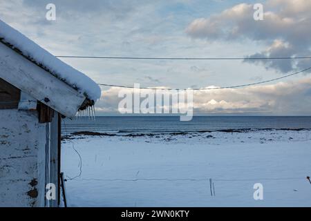 Penna per pecore a Flø in Norvegia Foto Stock