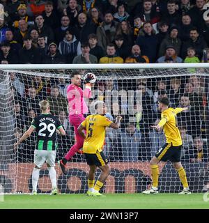 Wolverhampton, Regno Unito. 28 febbraio 2024. Durante la partita del quinto turno di fa Cup tra Wolverhampton Wanderers e Brighton e Hove Albion a Molineux, Wolverhampton, Inghilterra, il 28 febbraio 2024. Foto di Stuart Leggett. Solo per uso editoriale, licenza richiesta per uso commerciale. Non utilizzare in scommesse, giochi o pubblicazioni di singoli club/campionato/giocatori. Crediti: UK Sports Pics Ltd/Alamy Live News Foto Stock