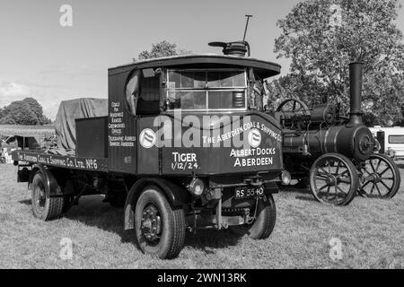 Drayton.Somerset.Regno Unito.18 agosto 2023. Un carro a vapore Super Sentinel restaurato del 1924 è in mostra ad un evento agricolo di Yesterdays Foto Stock