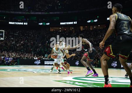 Nanterre, Francia. 28 febbraio 2024. Justin BIBBINS 1 (Nanterre) durante la partita di basket Betclic Elite del campionato francese tra Nanterre 92 e Monaco Basket il 28 febbraio 2024 alla Paris la Defense Arena di Nanterre, Francia - Photo Loic Wacziak/DPPI Credit: DPPI Media/Alamy Live News Foto Stock