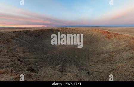 Alba al cratere Meteor Arizona in Drone Foto Stock