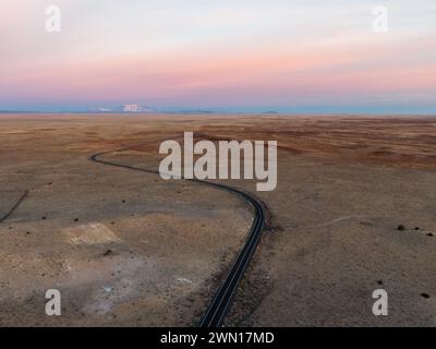 Alba al cratere Meteor Arizona in Drone Foto Stock