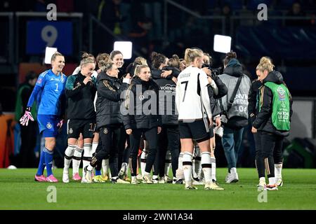 HEERENVEEN - giocatori tedeschi dopo la partita del terzo posto della UEFA Nations League tra Paesi Bassi e Germania allo stadio Abe Lenstra il 28 febbraio 2024 a Heerenveen, Paesi Bassi. ANP | Hollandse Hoogte | GERRIT VAN COLOGNE Foto Stock