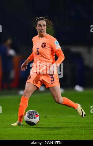 HEERENVEEN - Caitlin Dijkstra della squadra olandese durante la partita di terzo posto della UEFA Nations League tra Paesi Bassi e Germania allo stadio Abe Lenstra il 28 febbraio 2024 a Heerenveen, Paesi Bassi. ANP OLAF KRAAK Foto Stock