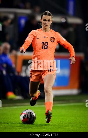 HEERENVEEN - Kerstin Casparij di Oranje durante la partita di UEFA Nations League per il terzo posto tra Paesi Bassi e Germania allo stadio Abe Lenstra il 28 febbraio 2024 a Heerenveen, Paesi Bassi. ANP OLAF KRAAK Foto Stock