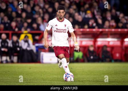 Nottingham, Regno Unito. 29 febbraio 2024. Nottingham, Inghilterra, 28 febbraio 2024: Amad Diallo di Man Utd durante la partita di calcio del quinto turno di fa Cup tra Nottingham Forest e Manchester United al City Ground di Nottingham, Inghilterra. Lo United ha vinto 1-0 con un gol di Casemiro (Richard Callis/SPP) credito: SPP Sport Press Photo. /Alamy Live News Foto Stock