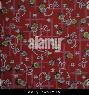 Motivi tradizionali giapponesi con tema festivo, con simboli zodiacali Foto Stock