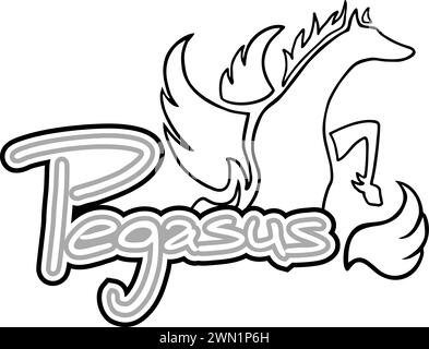 simbolo artistico creativo pegasus Illustrazione Vettoriale
