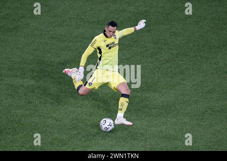 Rio de Janeiro, Brasile. 28 febbraio 2024. Il portiere Gatito Fernandez di Botafogo, durante la partita tra Botafogo e Aurora, per la CONMEBOL Copa Libertadores 2024, allo stadio Nilton Santos, a Rio de Janeiro il 28 febbraio. Foto: Nadine Freitas/DiaEsportivo/Alamy Live News crediti: DiaEsportivo/Alamy Live News Foto Stock