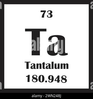 Disegno dell'illustrazione vettoriale dell'icona dell'elemento chimico al tantalio Illustrazione Vettoriale