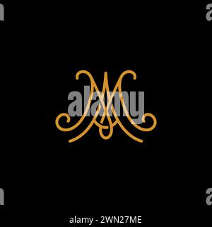 Design semplice con logo MA Line. Logo AM Illustrazione Vettoriale