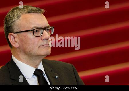 Ministro Florian Herrmann, CSU. Staatsminister Dr. Florian Herrmann, Leiter der Bayerischen Staatskanzlei und Staatsminister für Bundesangelegenheiten und Medien, im Bayerischen Landtag. München Bayern Deutschland *** Ministro Dr. Florian Herrmann, Ministro di Stato della CSU Dr. Florian Herrmann, capo della Cancelleria di Stato bavarese e Ministro di Stato per gli affari federali e i media, al Parlamento di Stato bavarese Monaco di Baviera Germania Copyright: XRolfxPossx Foto Stock