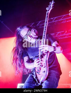 Herman li dei DragonForce che suonano dal vivo il 28 febbraio 2024 Foto Stock