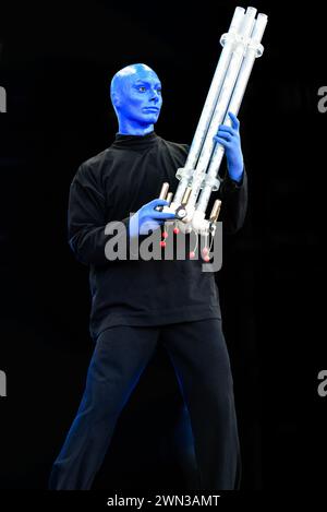 Las Vegas , Nevada - 24 settembre 2017 - Blue Man Group si esibisce sul palco del Life is Beautiful festival 3 nel centro di Las Vegas - foto C. Foto Stock