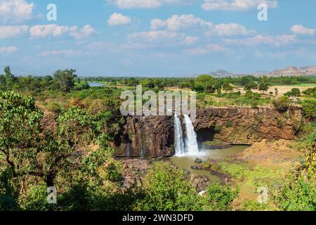 Cascate Blue Nile, Tis Issat, Ethiopia African Blue Nile Falls, Tis Issat con acque basse Etiopia *** Blauer Nil Wasserfall, Tis Issat, Äthiopien Afrika Foto Stock