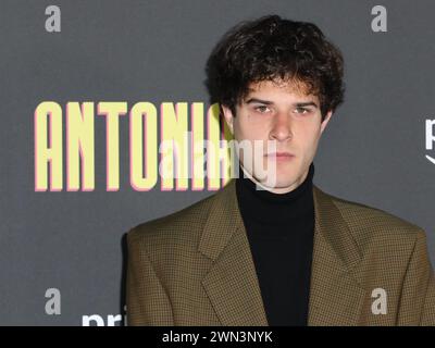 Roma, Italia. 29 febbraio 2024. Roma, cinema Barberini, servizio fotografico per la prima serie TV "Antonia". Nella foto: Emanuele Linfatti credito: Agenzia fotografica indipendente/Alamy Live News Foto Stock