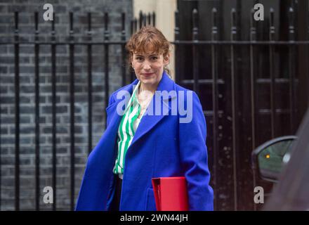 Londra, Inghilterra, Regno Unito. 29 febbraio 2024. La segretaria della salute VITORIA ATKINS lascia il 10 di Downing Street. (Credit Image: © Tayfun Salci/ZUMA Press Wire) SOLO PER USO EDITORIALE! Non per USO commerciale! Foto Stock