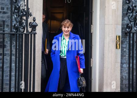 Londra, Inghilterra, Regno Unito. 29 febbraio 2024. La segretaria della salute VITORIA ATKINS lascia il 10 di Downing Street. (Credit Image: © Tayfun Salci/ZUMA Press Wire) SOLO PER USO EDITORIALE! Non per USO commerciale! Foto Stock