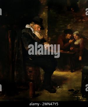 Old Man in a Tavern di Adriaen Brouwer 1603-1636 Royal Museum of fine Arts, Anversa, Belgio, Belgio. Foto Stock