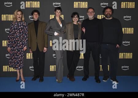 The Cast durante il Photocall del film ANTONIA, 29 febbraio 2024 al Cinema Barberini, Roma, Italia Foto Stock