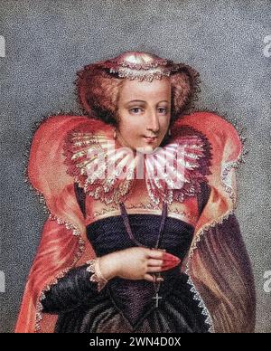 Maria, Königin der Schotten 1542-1587 auch Maria Stuart, Tochter von Jakob V., König von Schottland / Maria Regina di Scozia 1542-1587 anche Maria Stuart d Foto Stock