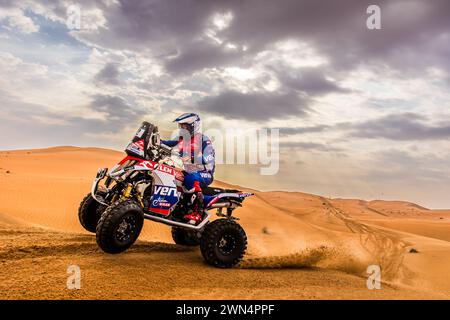 172 WISNIEWSKI Kamil (POL), Yamaha YFM 700R Raptor, FIM W2RC, azione durante la terza fase dell'Abu Dhabi Desert Challenge 2024, il 29 febbraio 2024 a Mzeerâ&#x80;&#x99;ah, Emirati Arabi Uniti Foto Stock