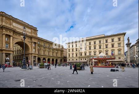 Piazza della Repubblica, Firenze, Toscana, Italia Foto Stock