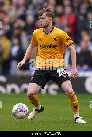 Foto del file del 28-01-2024 di Tommy Doyle dei Wolverhampton Wanderers, che insiste sul fatto che i Wolves non possono dare per scontato il posto in semifinale della fa Cup. Data di pubblicazione: Giovedì 29 febbraio 2024. Foto Stock