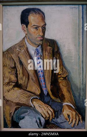 Ritratto di George Gershwin del pittore tedesco Arthur Kaufmann esposto nella National Portrait Gallery. Washington DC. USA Foto Stock