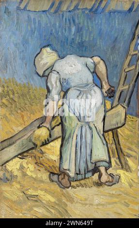 Van Gogh Vincent - donna contadina livida di lino (dopo Millet) Foto Stock