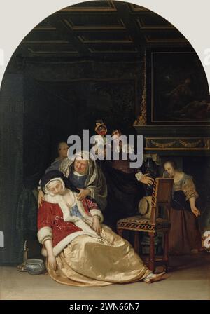 Van Mieris Frans il Vecchio - visita del Dottore (1667) Foto Stock