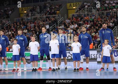 Zagabria, Croazia. 29 febbraio 2024. Machineseeker EHF Champions League partita a gironi tra l'HC Zagreb e il Paris Saint-Germain Handball all'Arena Zagreb di Zagabria, Croazia, il 29 febbraio 2024. Crediti: Pixsell/Alamy Live News Foto Stock