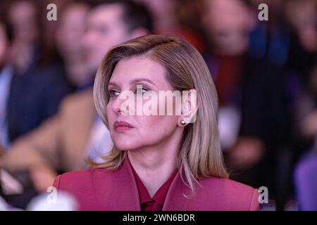 La First Lady Ucraina, Olena Zelenskyi, era presente al Global Soft Power Summit 2024 tenutosi a Londra, Regno Unito, giovedì 29 febbraio 2024. (VX Photo/ Vudi Xhymshiti) Foto Stock