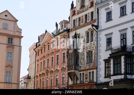 Praga, Repubblica Ceca - 3 giugno 2017 - Vista dell'edificio tradizionale nella città vecchia di Praga Foto Stock