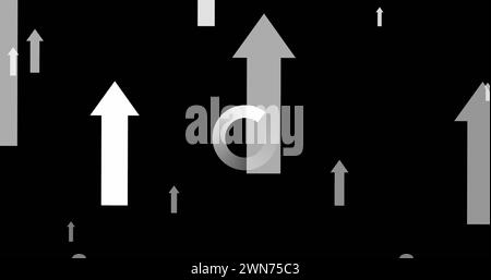 Immagine dell'anello di caricamento dei dati su frecce bianche Foto Stock