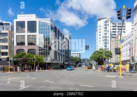 Taranaki Street da Courtenay Place, te Aro, Wellington, nuova Zelanda Foto Stock