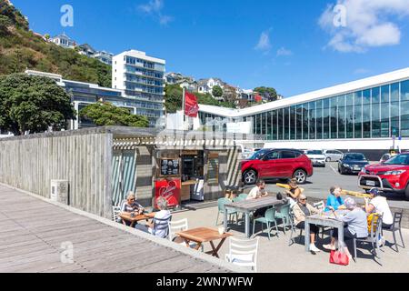 Gelissimo Cafe presso Freyberg Beach, Oriental Bay, Wellington, nuova Zelanda Foto Stock