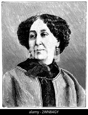 George Sand (1804-1876), scrittore francese, (libro di storia letteraria, 1895), George Sand (1804-1876), französische Schriftstellerin, George Sand (1804-1876), écrivain francese Foto Stock