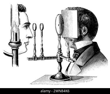 Hermann von Helmholtz (1821-1894), fisiologo e fisico tedesco, (libro di scienza popolare, 1902), Hermann von Helmholtz (1821-1894), deutscher Physiologe und Physiker, Hermann von Helmholtz (1821-1894), physiologiste et Physien allemand Foto Stock