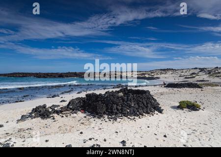 I turisti solitari nelle spiagge bianche vicino al villaggio di ORZ Foto Stock