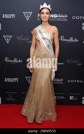 Los Angeles, California. 29 febbraio 2024. Francesca Bergesio alle riprese dell'Italy Los Angeles Festival 2024 all'Harmony Gold Theater il 29 febbraio 2024 a Los Angeles, California Credit: Faye Sadou/Media Punch/Alamy Live News Foto Stock