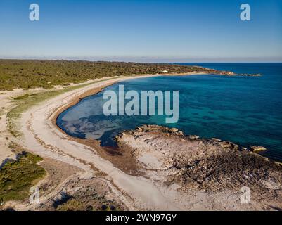 Spiaggia di es Caragol, comune di Santanyi, Maiorca, Isole Baleari, Spagna Foto Stock