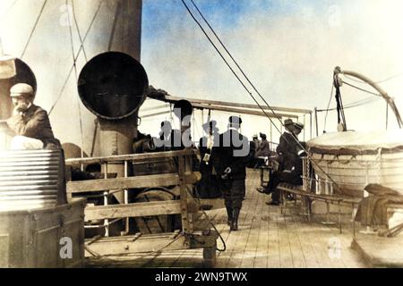 1899 Colourised Historic Photograph of the Conwy to Liverpool Excursion Paddle Steamer Foto Stock